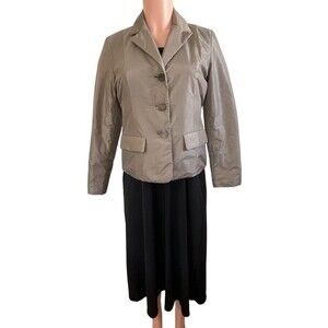 NEW Talbots Petites Puffer Jacket Blazer Size 4P Taupe‎